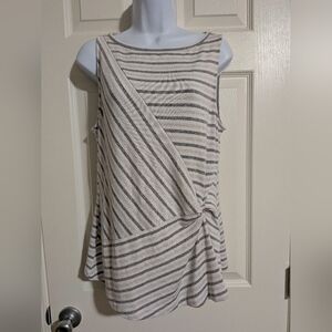Banana Republic Medium Sleeveless Blouse Striped Flattering Stretch